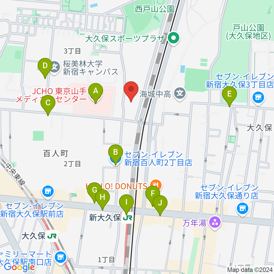 東京グローブ座周辺のコンビニエンスストア一覧地図