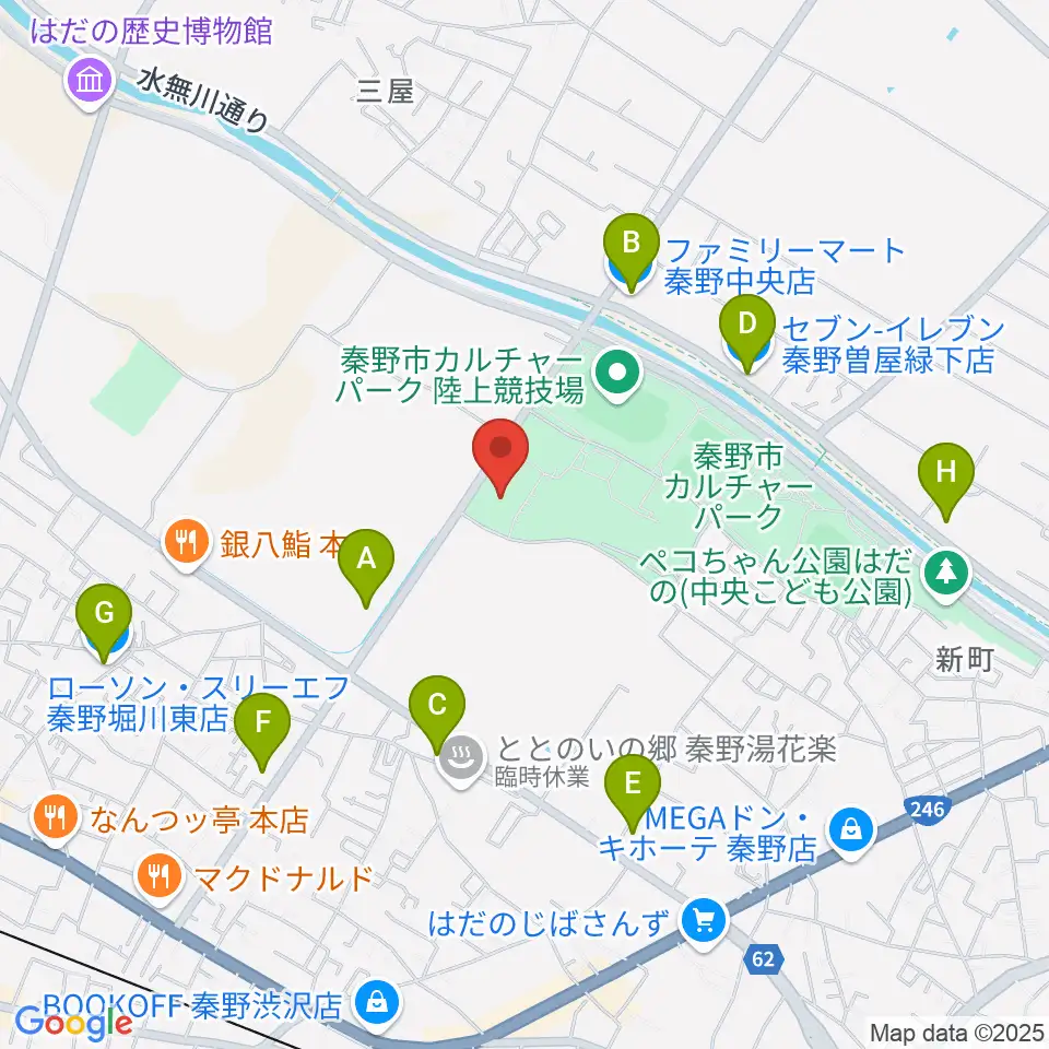 クアーズテック秦野カルチャーホール周辺のコンビニエンスストア一覧地図