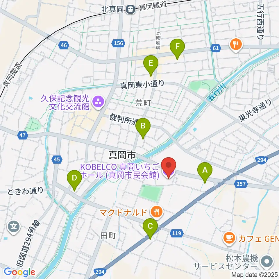KOBELCO真岡いちごホール周辺のコンビニエンスストア一覧地図