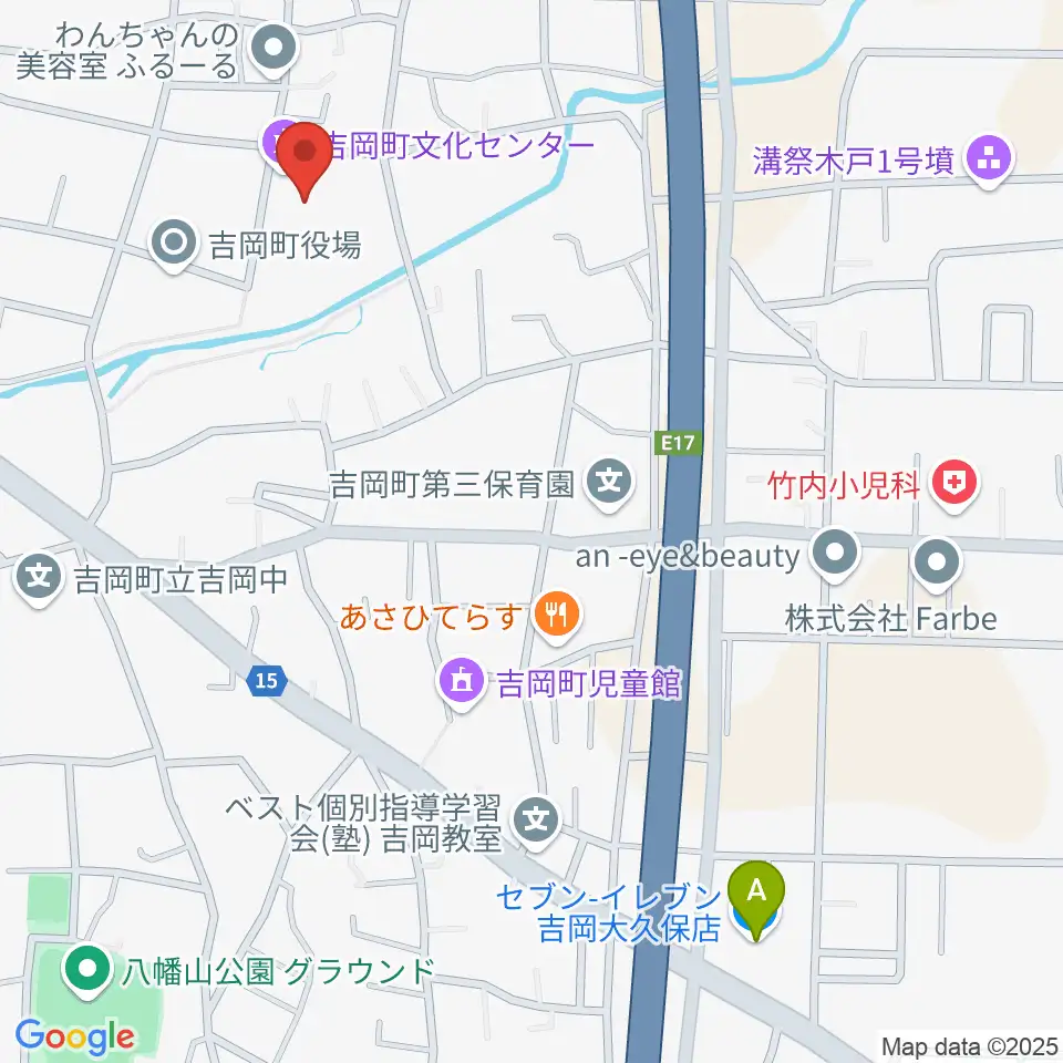 吉岡町文化センター周辺のコンビニエンスストア一覧地図