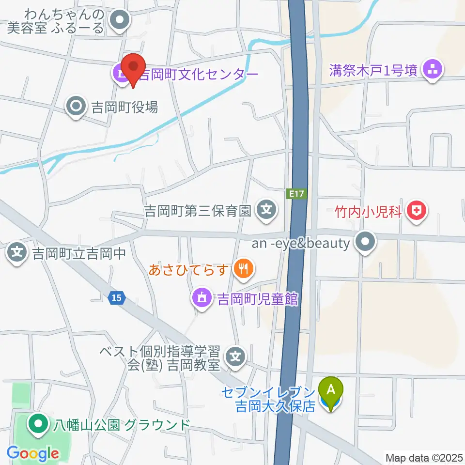 吉岡町文化センター周辺のコンビニエンスストア一覧地図