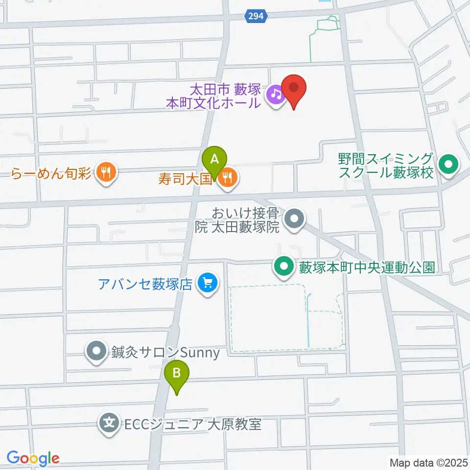 太田市藪塚本町文化ホール カルトピア周辺のコンビニエンスストア一覧地図
