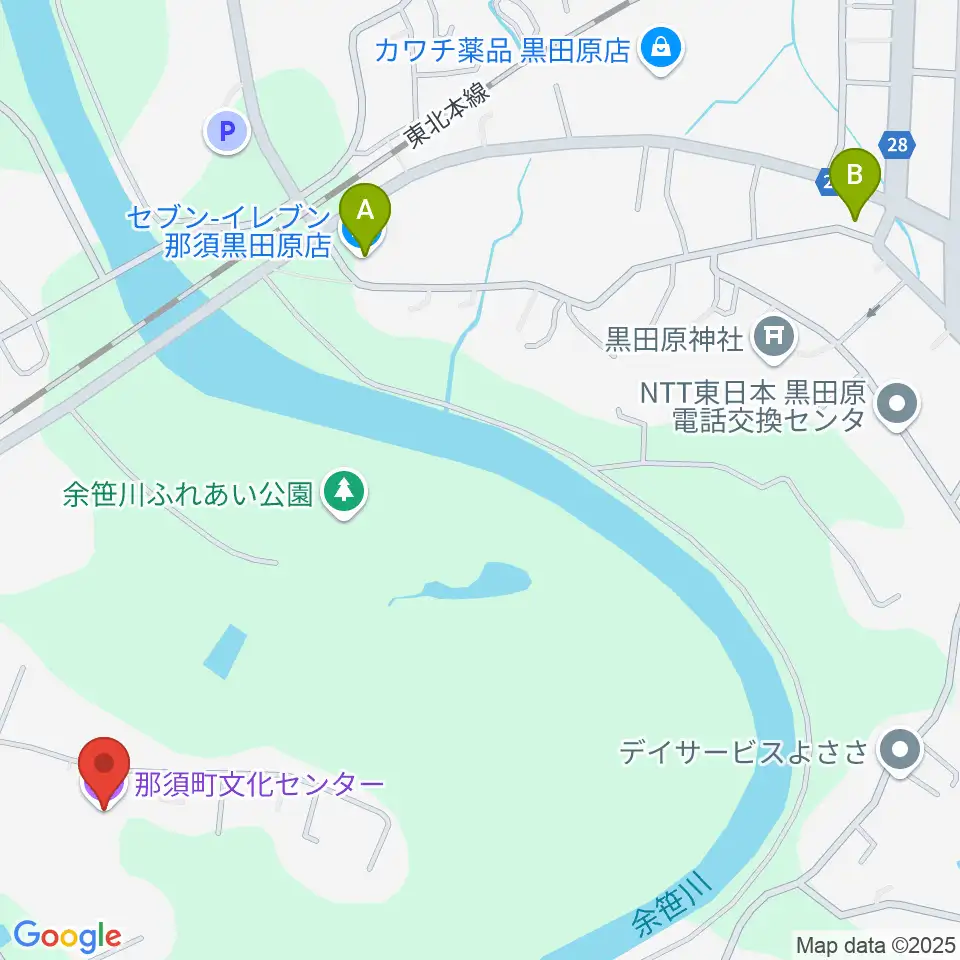 那須町文化センター周辺のコンビニエンスストア一覧地図