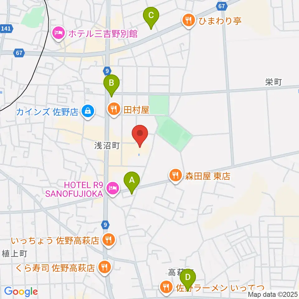 佐野市文化会館周辺のコンビニエンスストア一覧地図