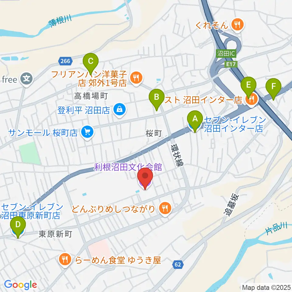 利根沼田文化会館周辺のコンビニエンスストア一覧地図