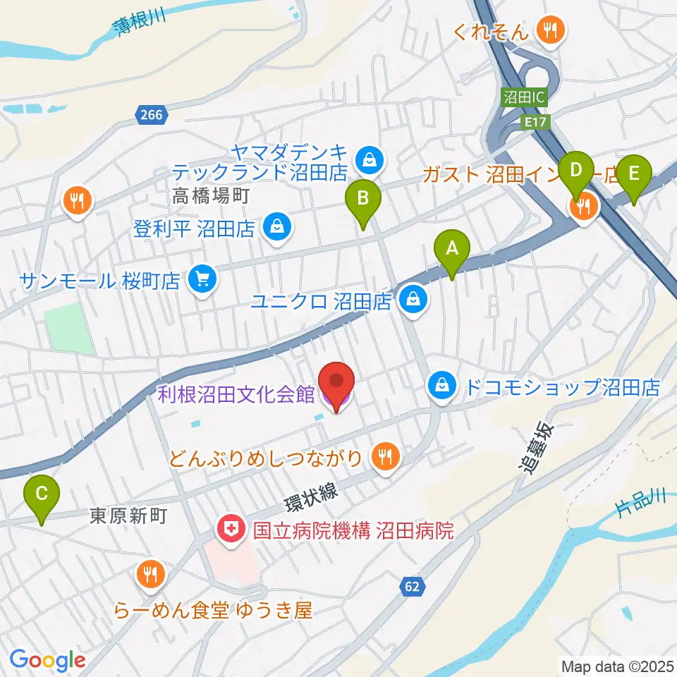利根沼田文化会館周辺のコンビニエンスストア一覧地図