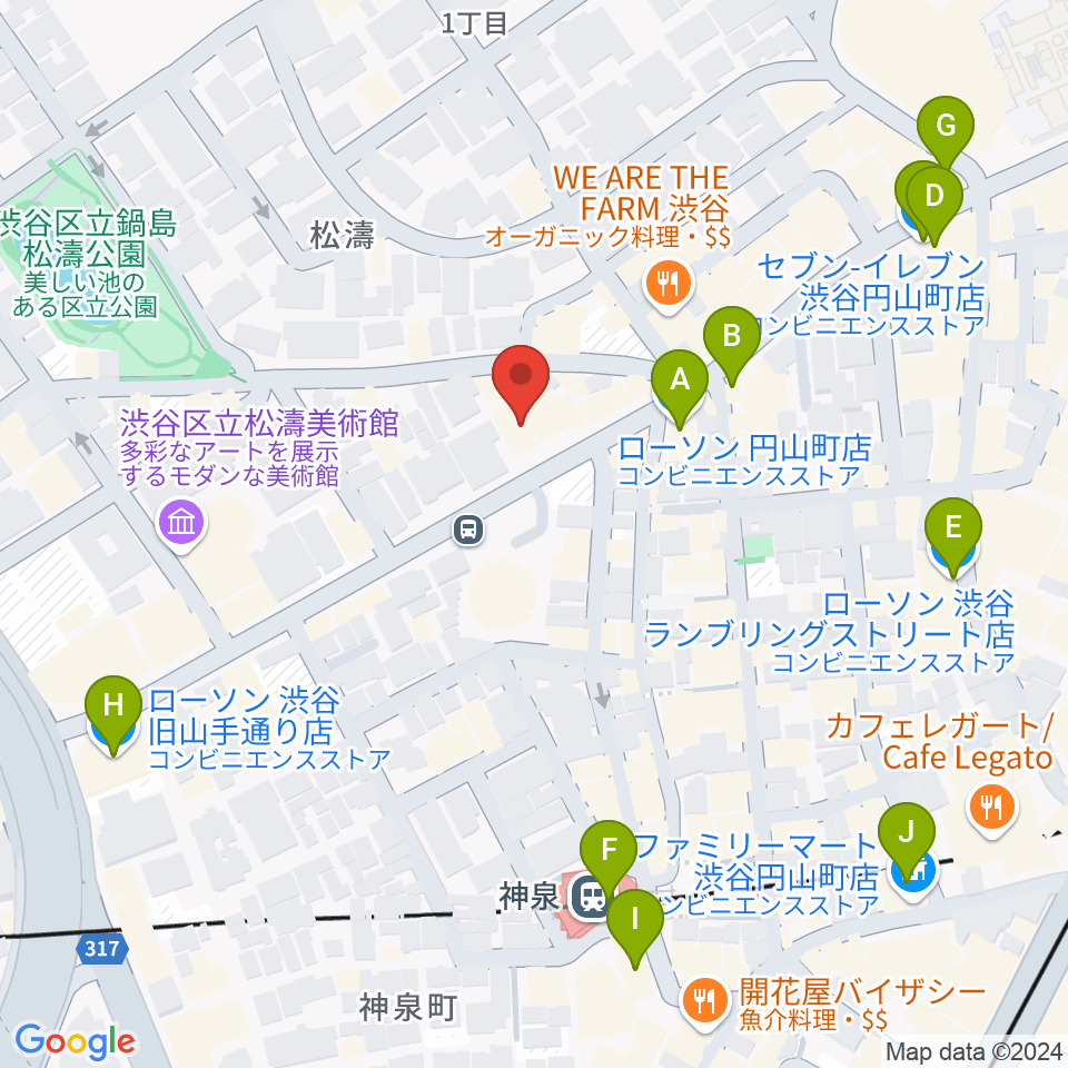 タカギクラヴィア 松濤サロン周辺のコンビニエンスストア一覧地図