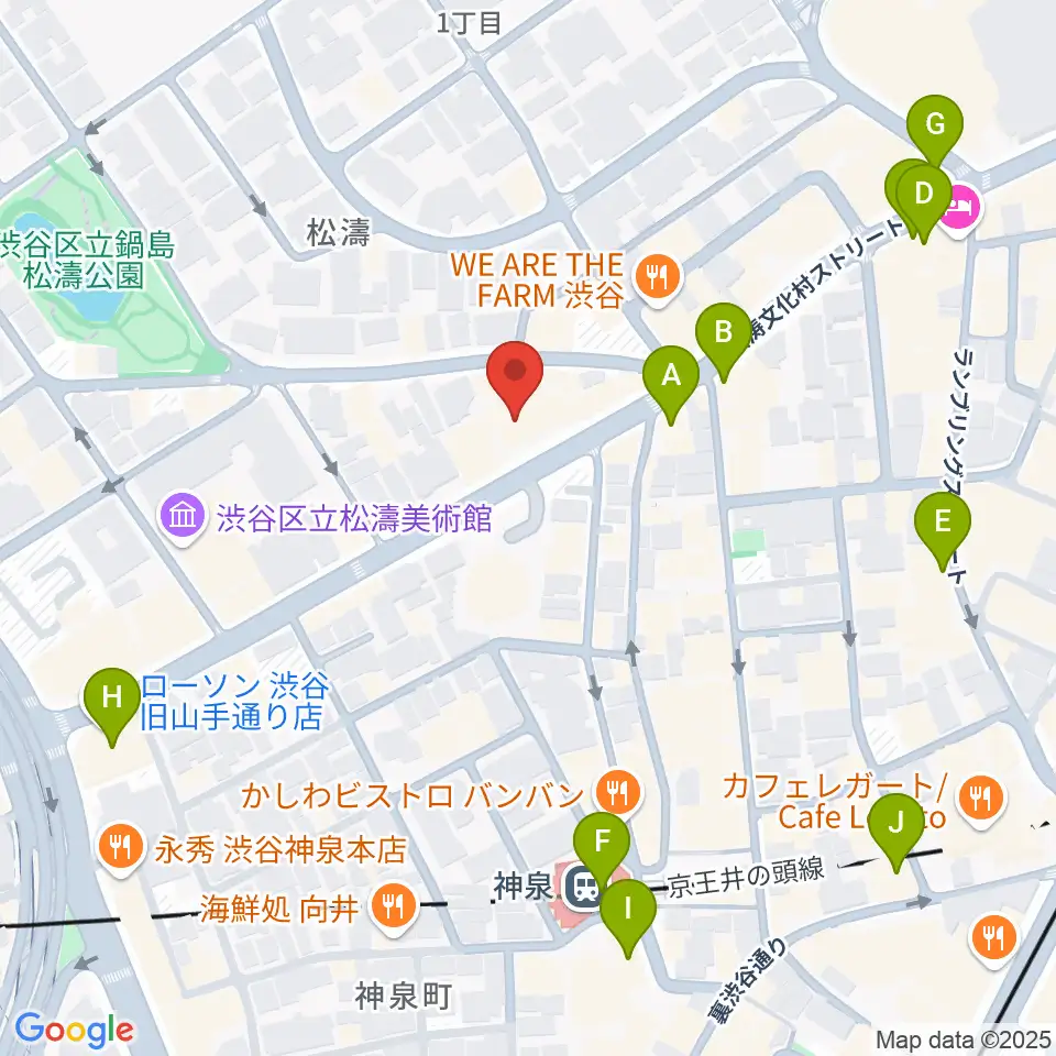 タカギクラヴィア 松濤サロン周辺のコンビニエンスストア一覧地図