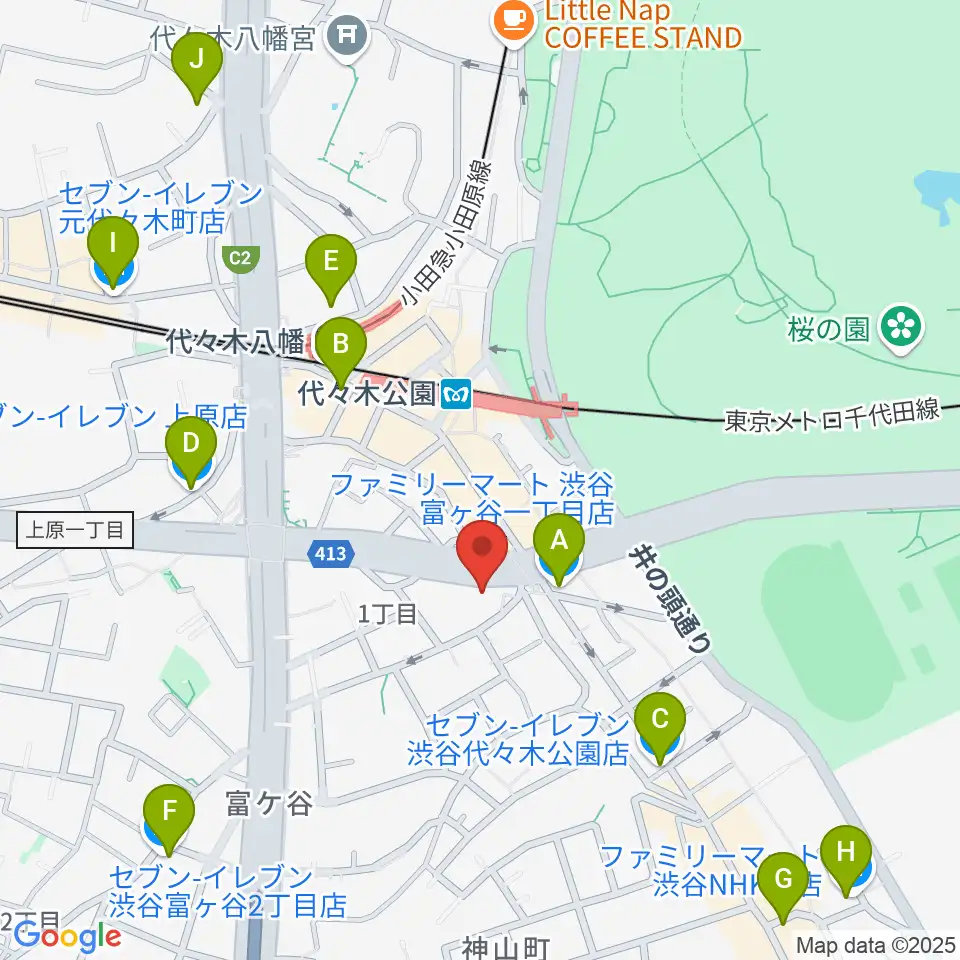 ハクジュホール周辺のコンビニエンスストア一覧地図
