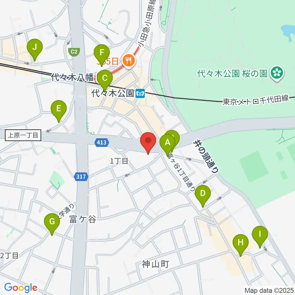 ハクジュホール周辺のコンビニエンスストア一覧地図