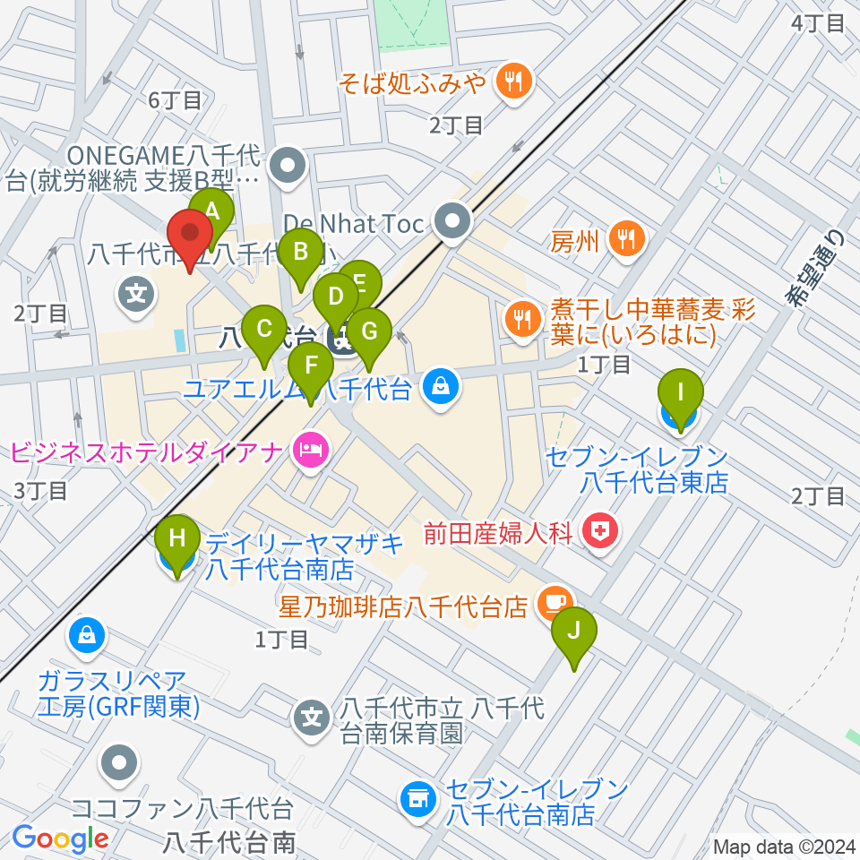 八千代台文化センター周辺のコンビニエンスストア一覧地図