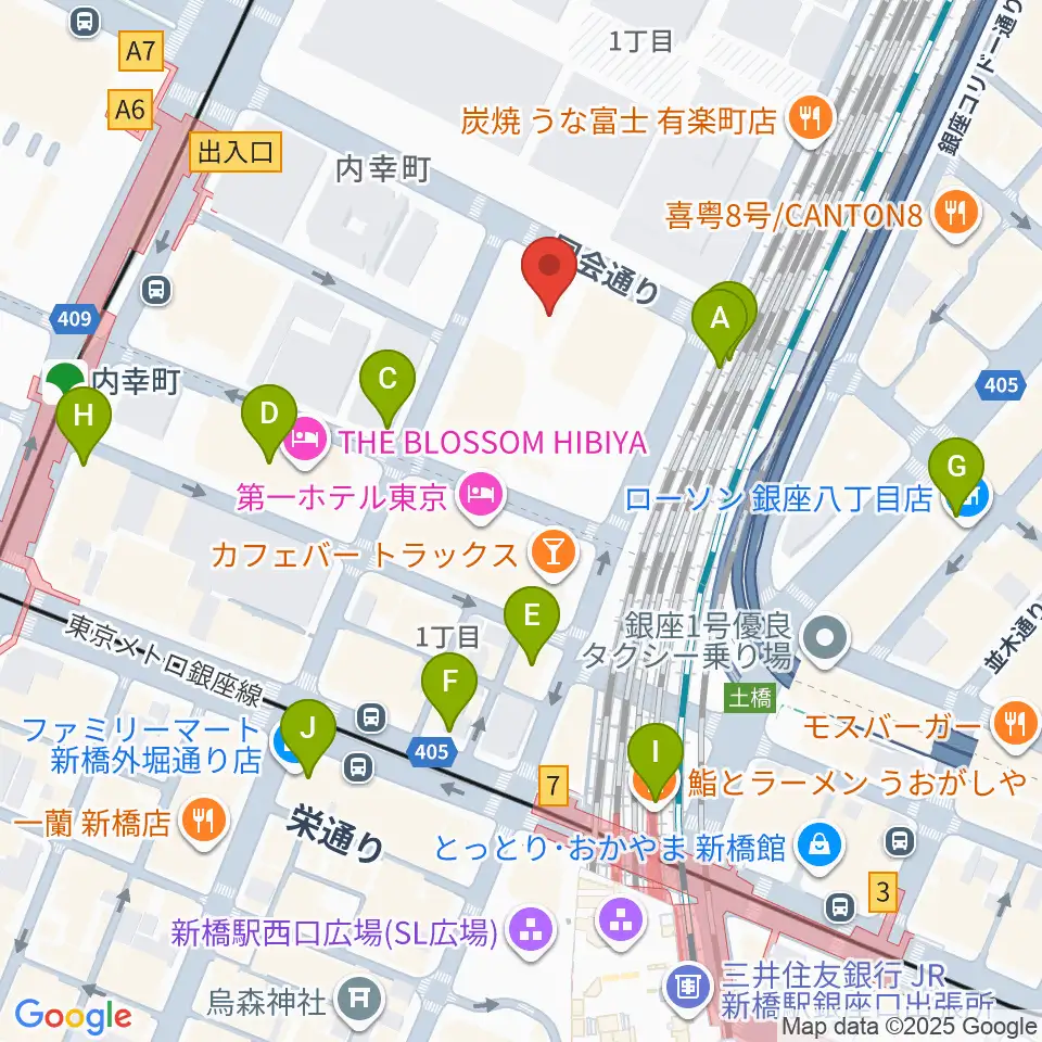 千代田区立内幸町ホール周辺のコンビニエンスストア一覧地図